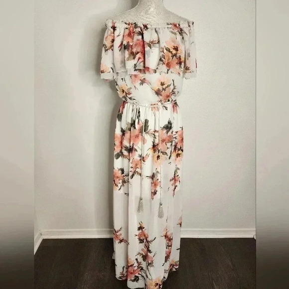 White House Black Market Off-the-Shoulder Floral Maxi Dress size S - Picture 15 of 16